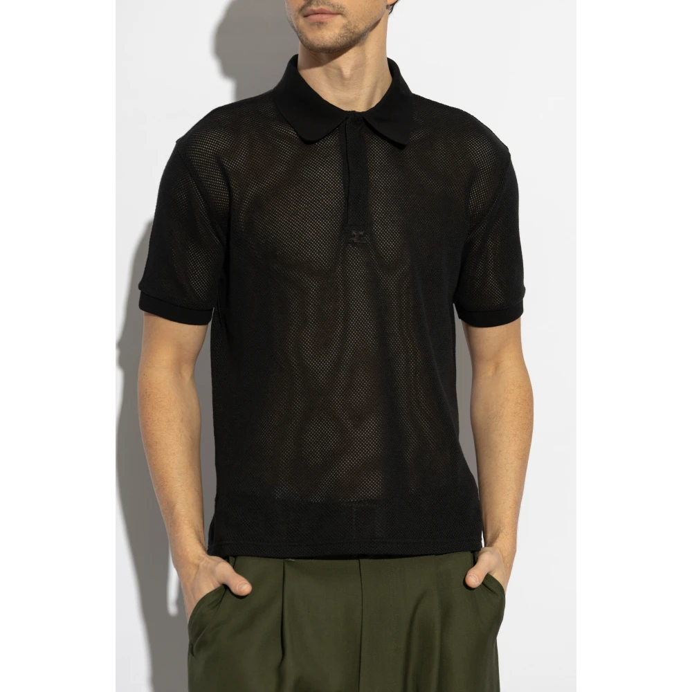 Courrèges Kanten Polo Black Heren