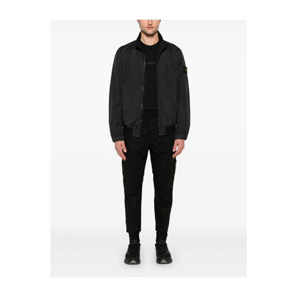 Stone Island Zwarte Nylon Bomberjack Black Heren