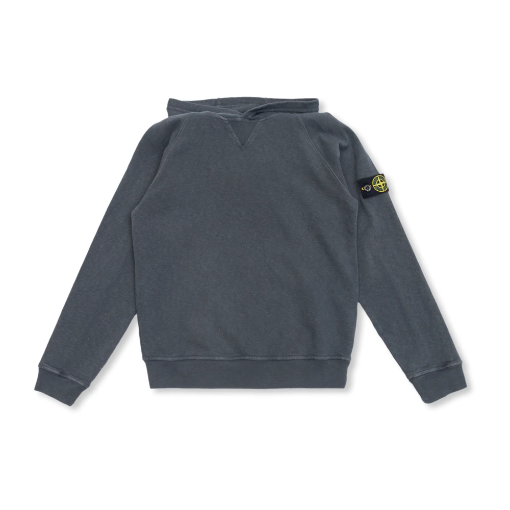 Stone Island Hoodie med logotyp Gray, Unisex