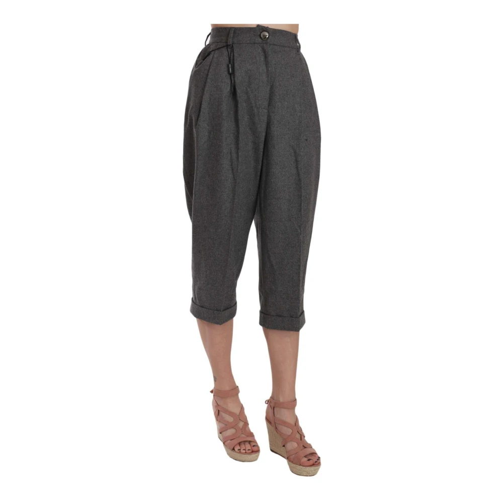 Dolce & Gabbana Women's Gray Luxury Wool Cropped Trousers