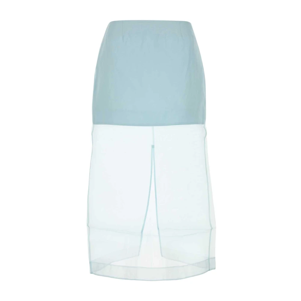 Zimmermann Pastel Blauwe Organza Crush Gelaagde Rok Blue Dames