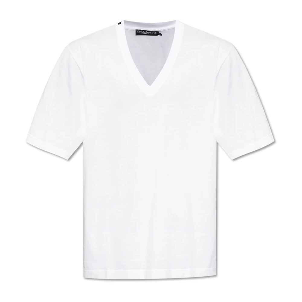 Dolce & Gabbana V-ringad T-shirt White, Herr