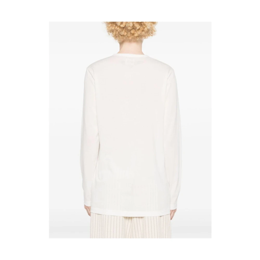 Khaite Witte Katoenen Jersey Longsleeve Top White Dames
