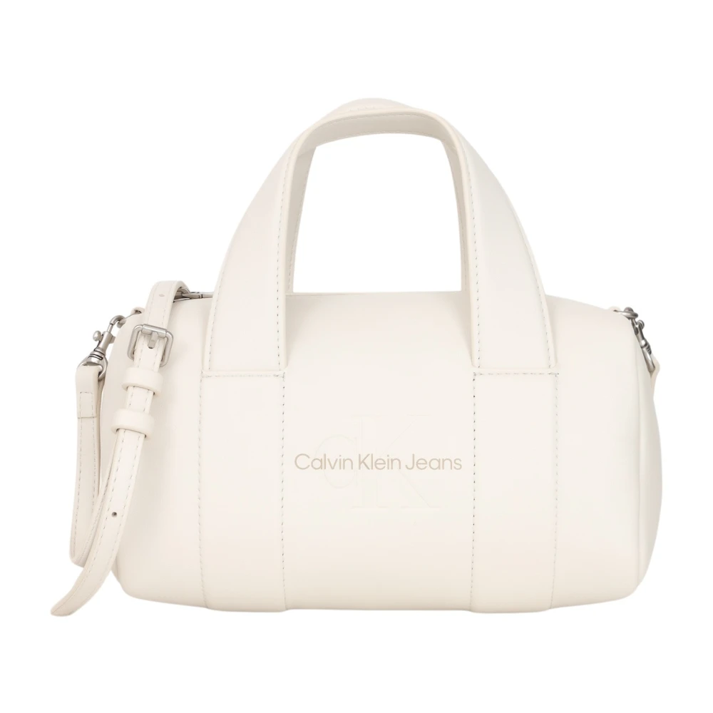 Calvin Klein Sculpted Square Barrel Bag Cream Beige Dames