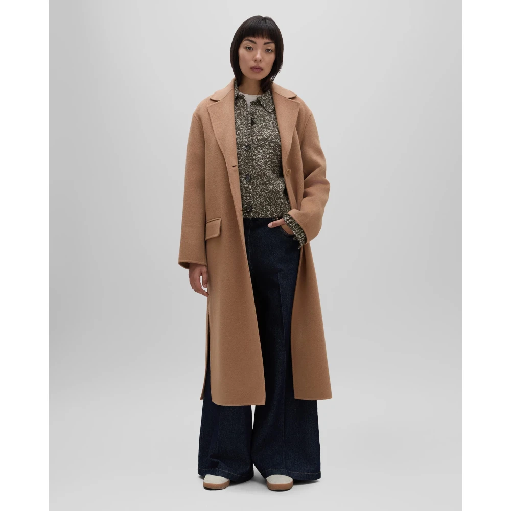 Aspesi Dubbele wollen jas met klassieke revers Brown Dames