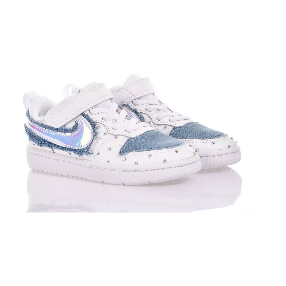 Nike Handgjorda Vita Sneakers Anpassade Junior Skor White, Pojke