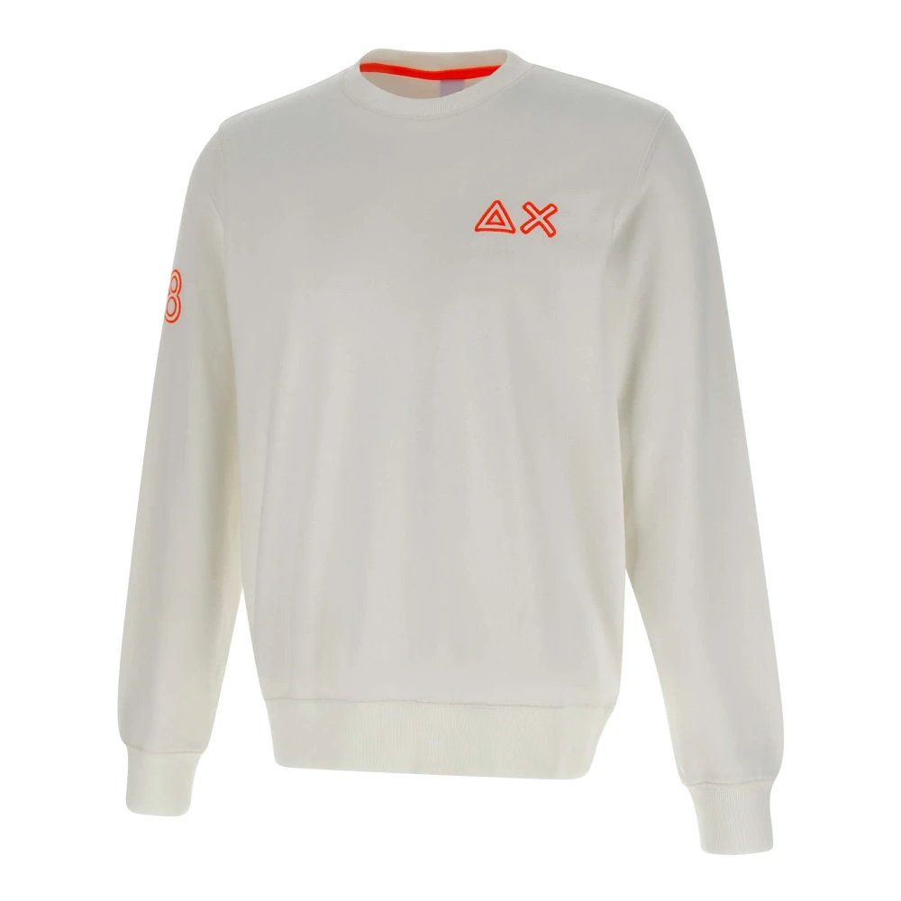 Sun68 White Fluo Fleece Sweatshirt - Male - Sweatshirts - Xl - Sweatshirts & Hoodies