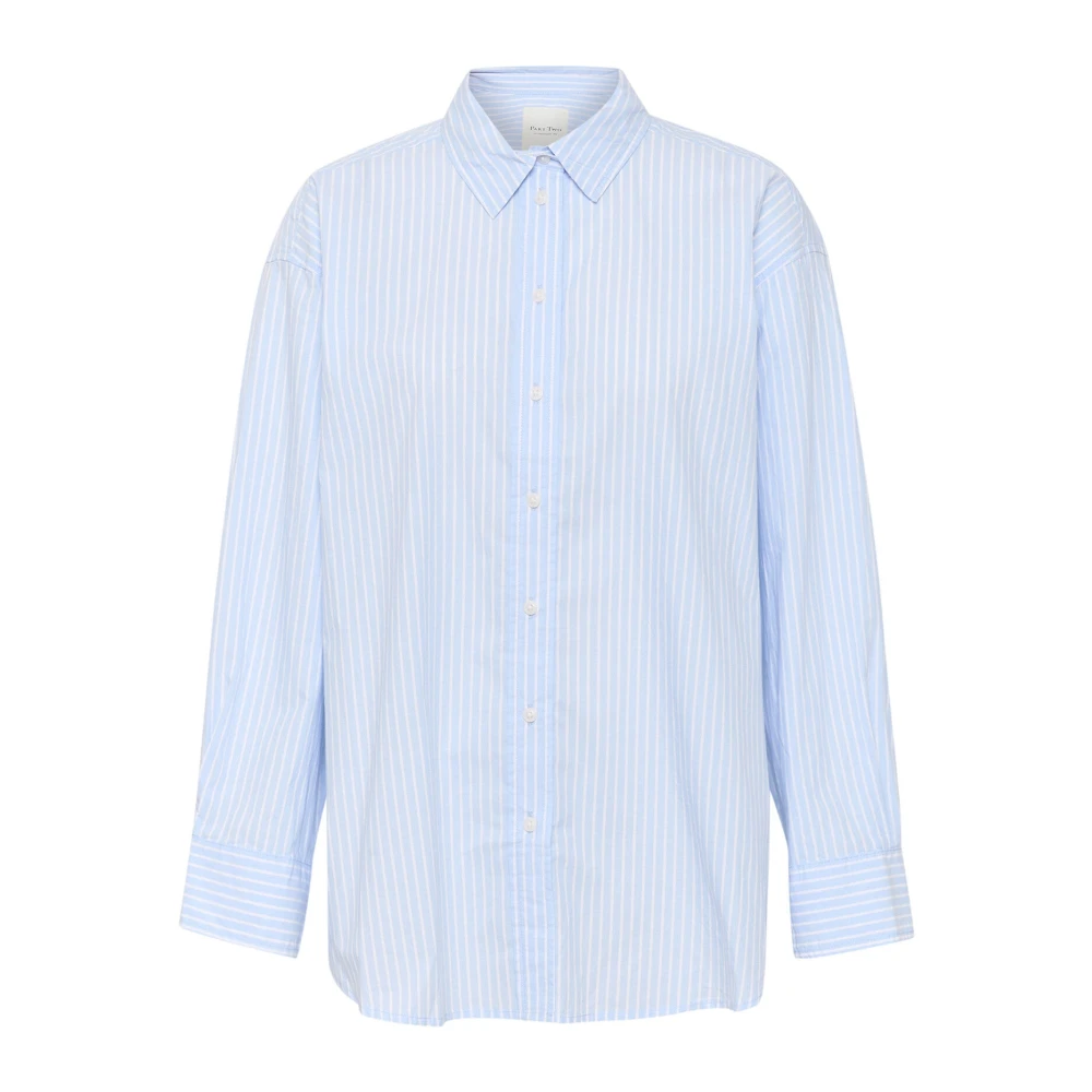 Part Two Women's Blue Stripe Savannapw Shirt - Shirts - 2XL - Blouses & Shirts