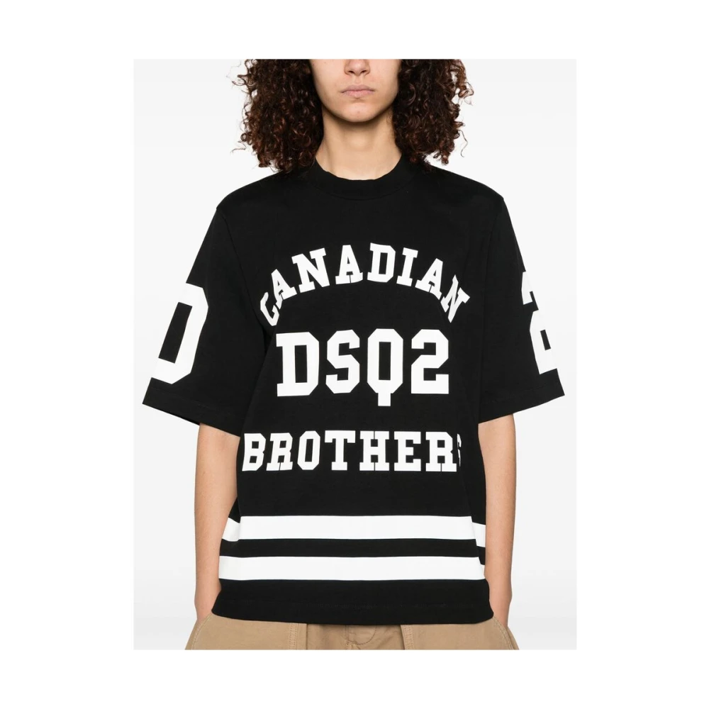 Dsquared2 Zwarte Crew Neck T-shirt Black Dames