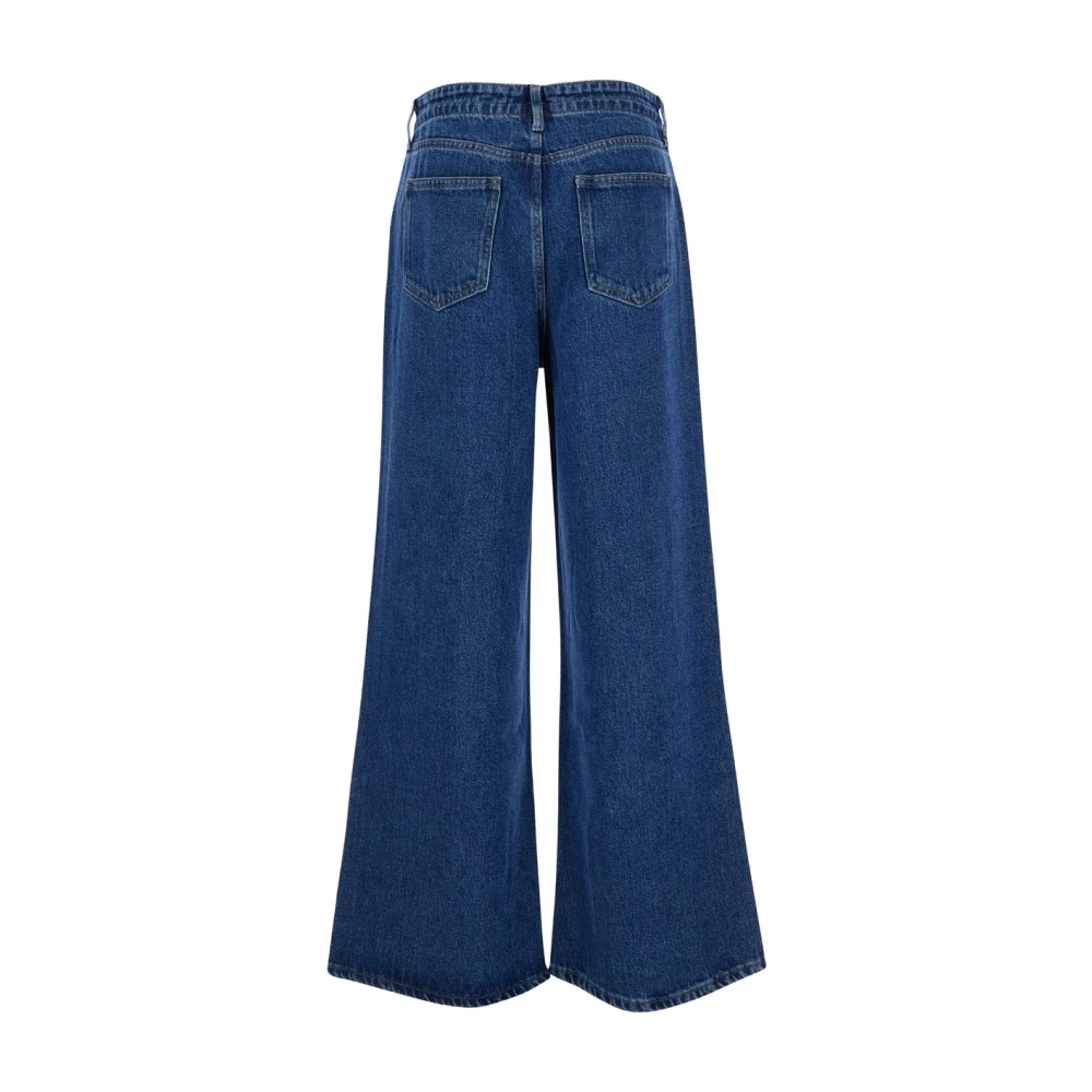 Frame Wide Leg Drawstring Jeans Blue Dames