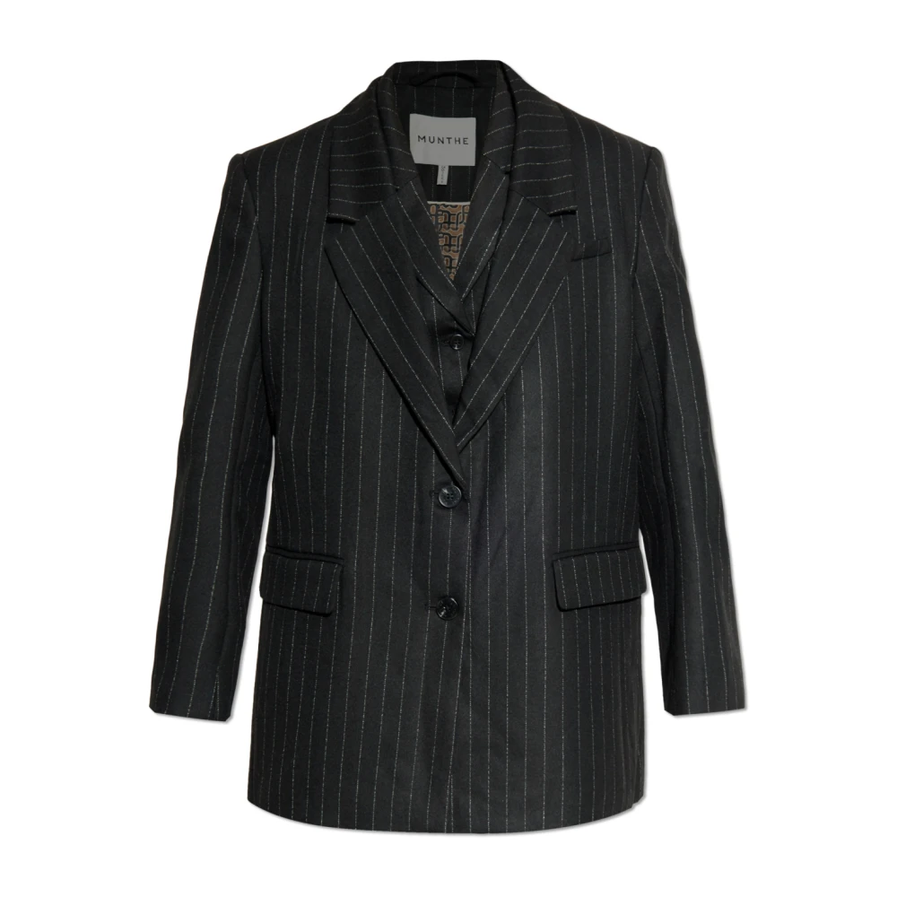 Munthe Blazer met gestreept patroon Black Dames
