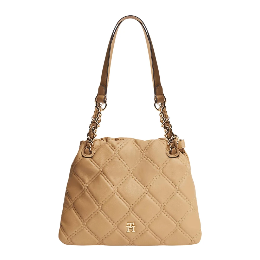 Tommy Hilfiger Brown Th Monogram Quilted Tote - Female - Shoulder Bags - One Size - Bags