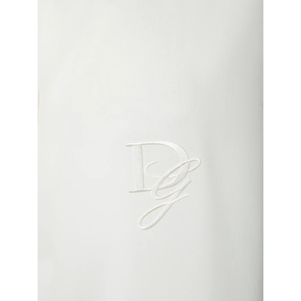 Dolce & Gabbana Witte Zijden Overhemd Klassieke Kraag White Heren