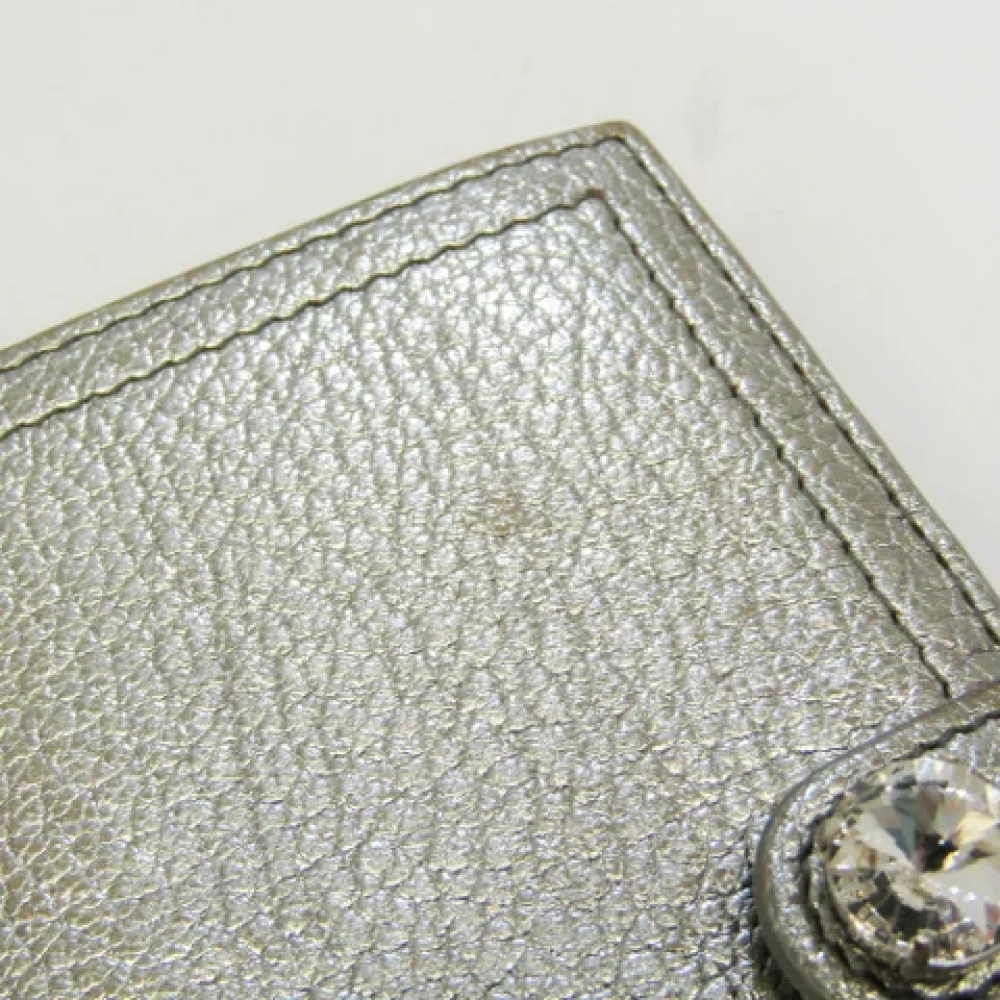 Miu Pre-owned Leather wallets Gray Dames