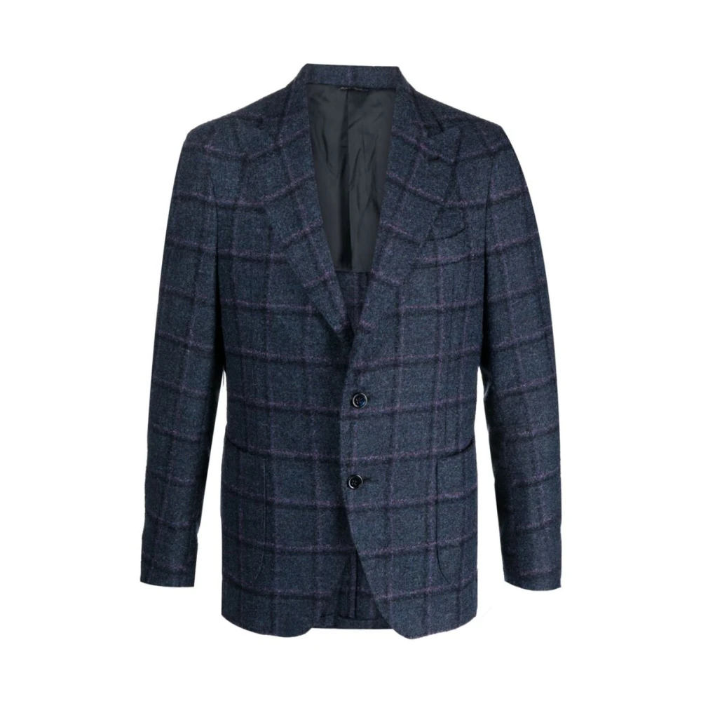 Gabo Napoli Geruit Blazer Blue Heren