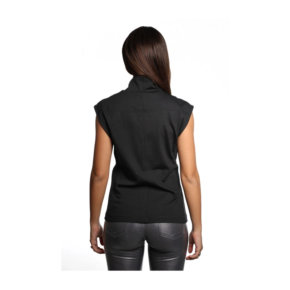 Jijil Zwarte coltrui met transparant detail Black Dames