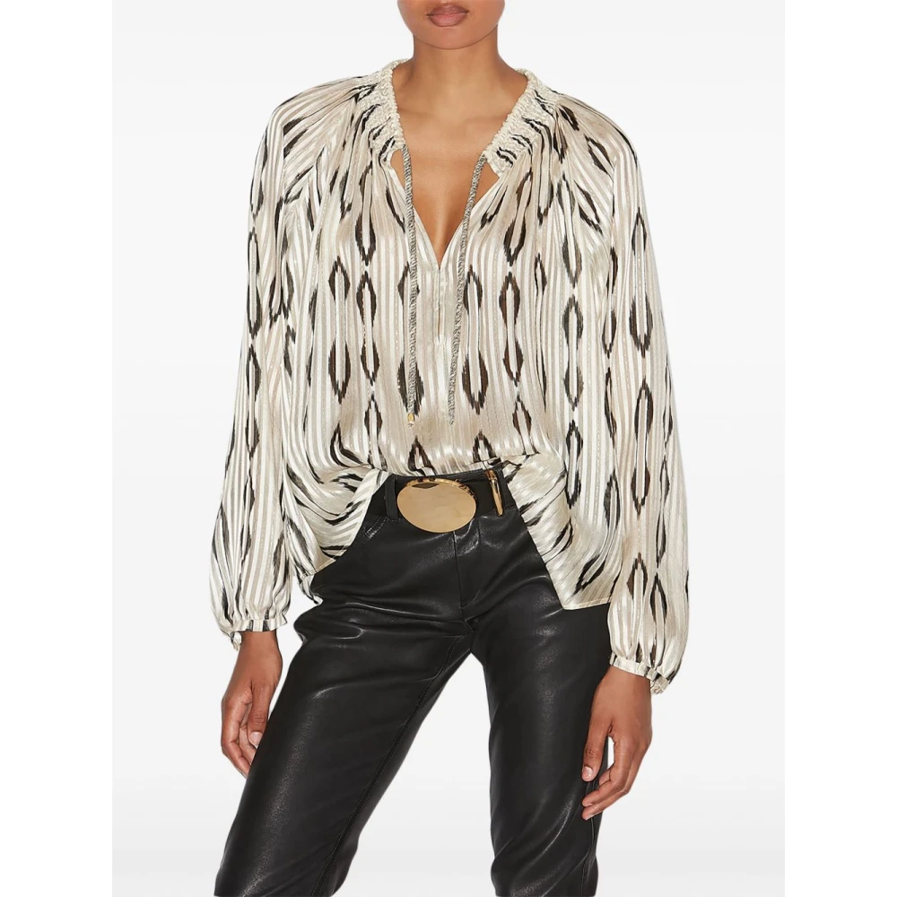 Isabel marant Beige Zijde Metallic Topwear Beige Dames