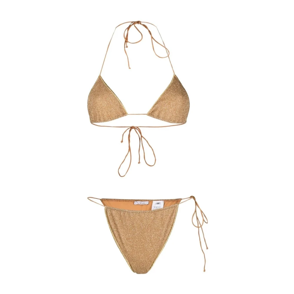 Oseree Gouden Zee Kleding Lumiere Microkini Beige Dames