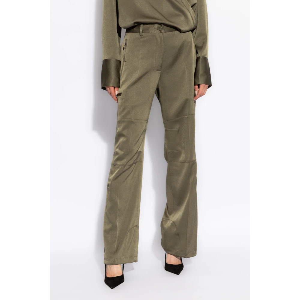 Helmut Lang Broek met talrijke zakken Green Dames