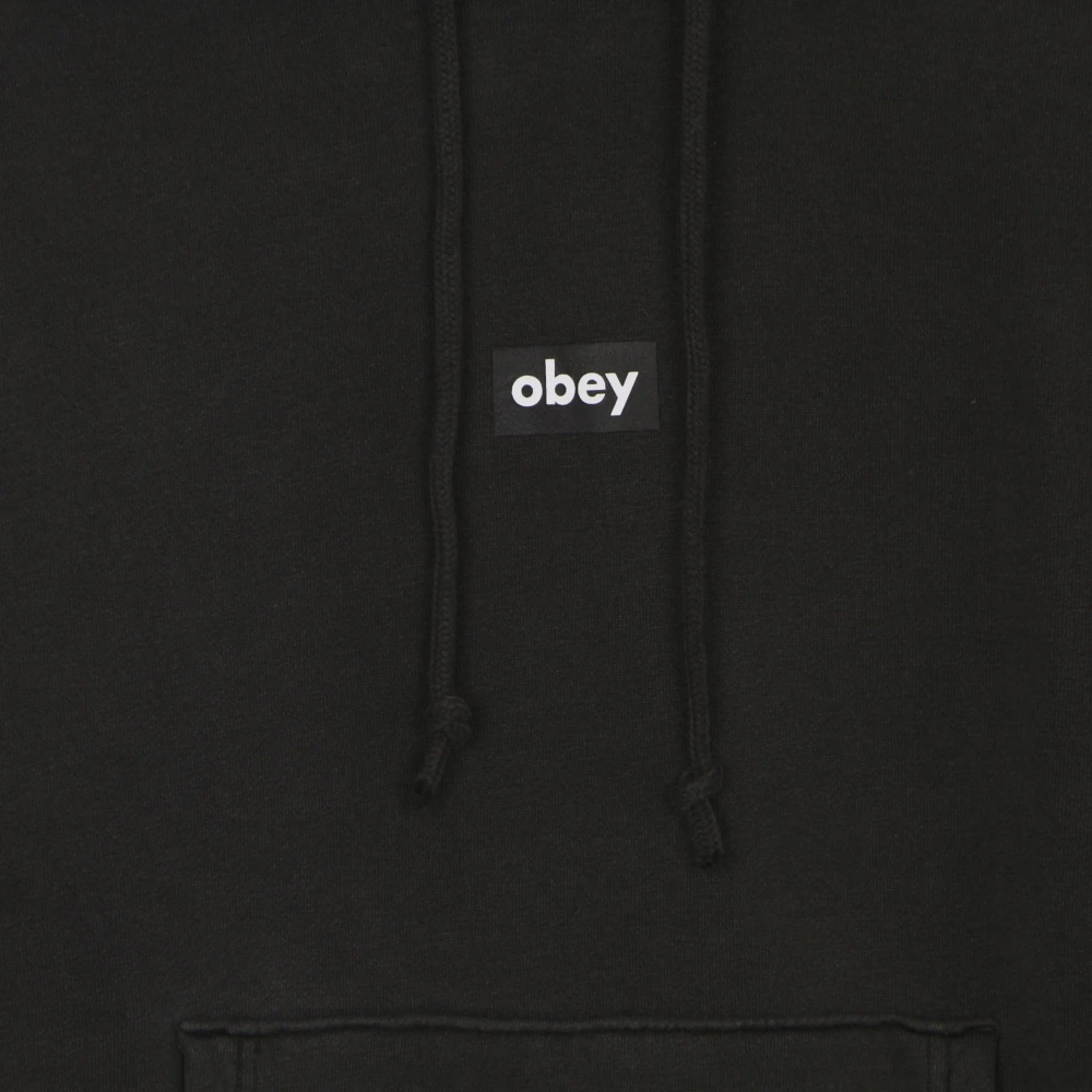 Obey Zwarte Heavyweight Pigment Geverfde Hoodie Black Heren