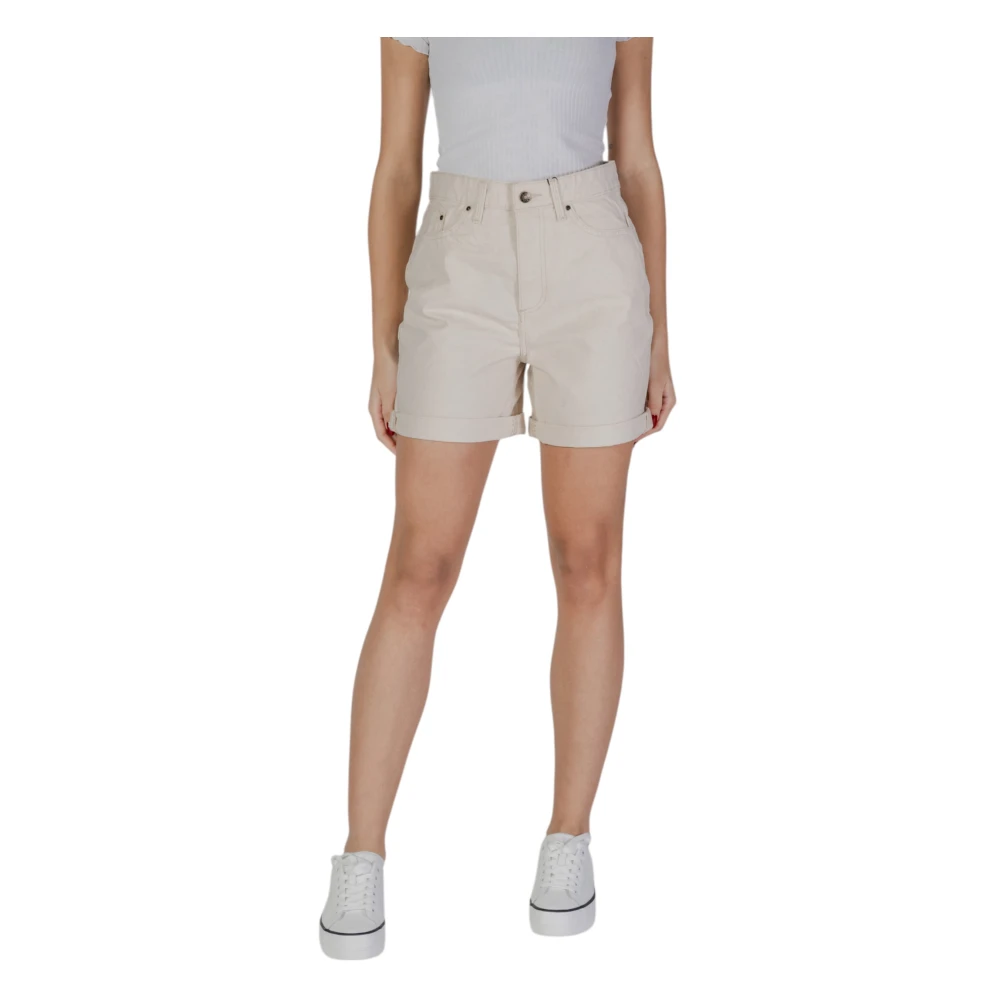 b.Young Beige Katoenen Shorts met Ritssluiting Beige Dames