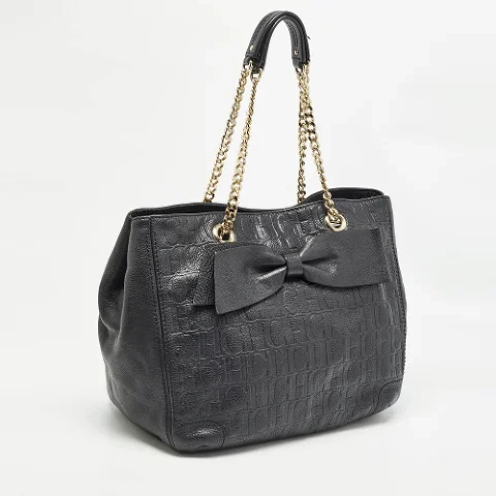 Carolina Herrera Pre-owned Leather totes Black Dames