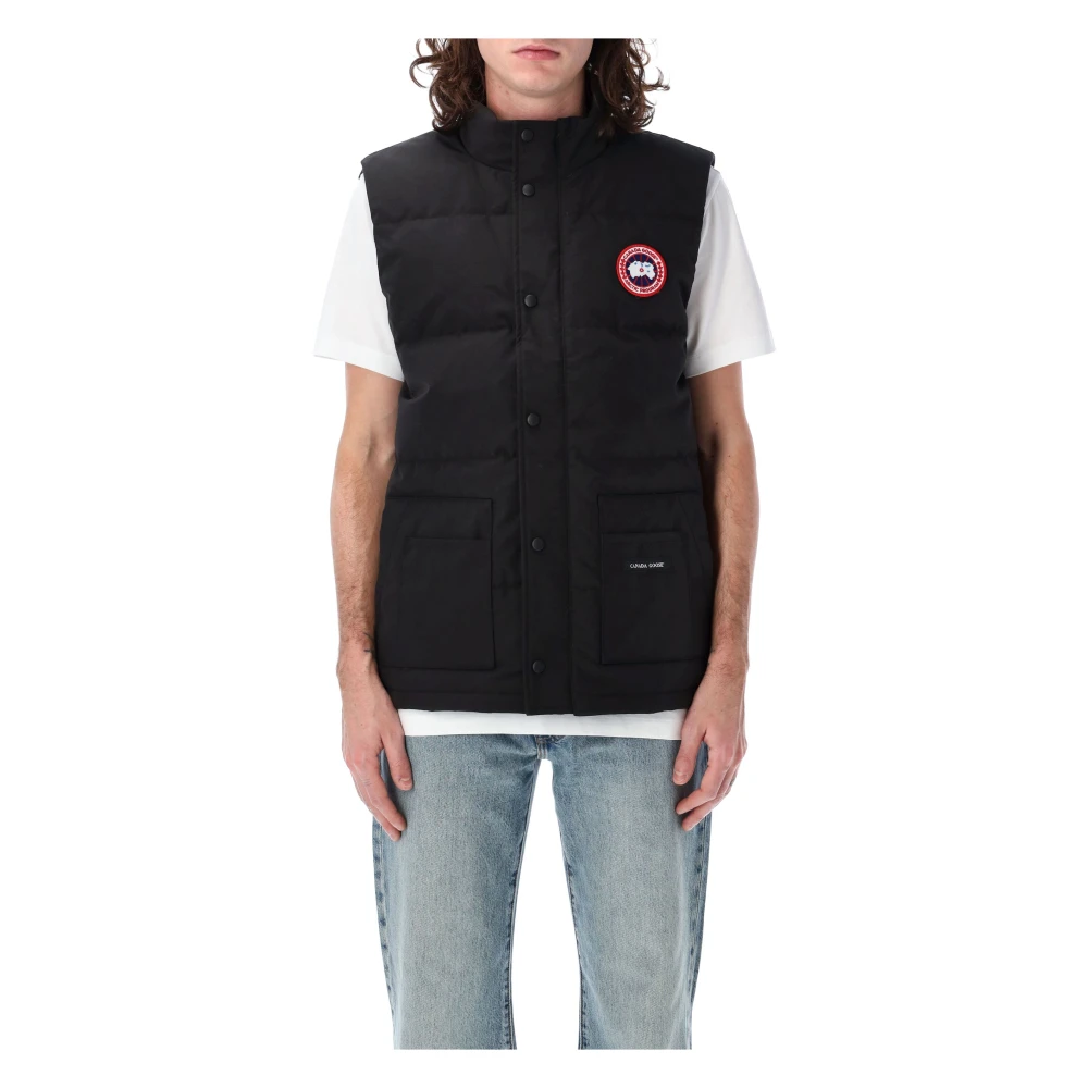 Canada Goose Zwarte Buitenkleding Vest Ss25 Black Heren