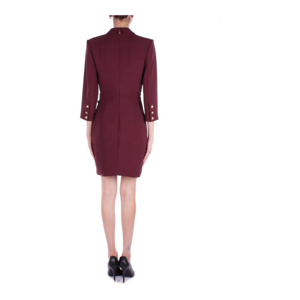 Elisabetta Franchi Bordeaux Jurk met Ritssluiting Red Dames