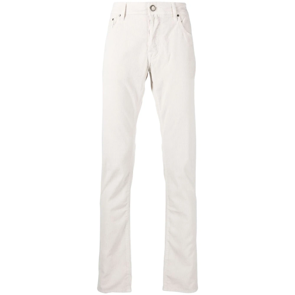 Jacob Cohën Slim-fit Corduroy Byxor White, Herr