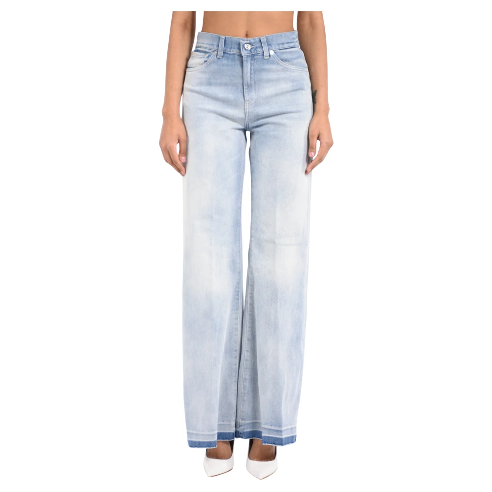 Dondup Blue Amber Wide-Leg Jeans - Female - Wide Jeans - W26 - Jeans