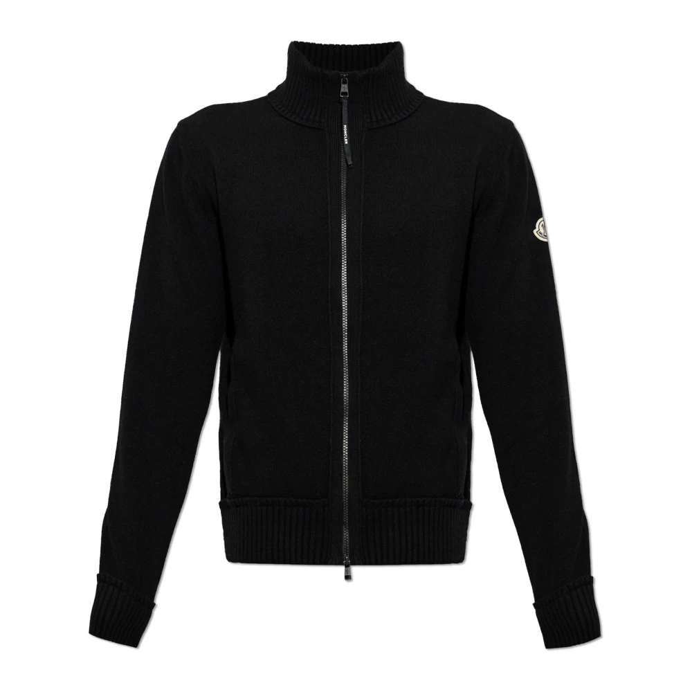 Moncler Cardigan Con Zip In Lana E Cashmere Uomo da Nero, Taglia: S - Immagine 3