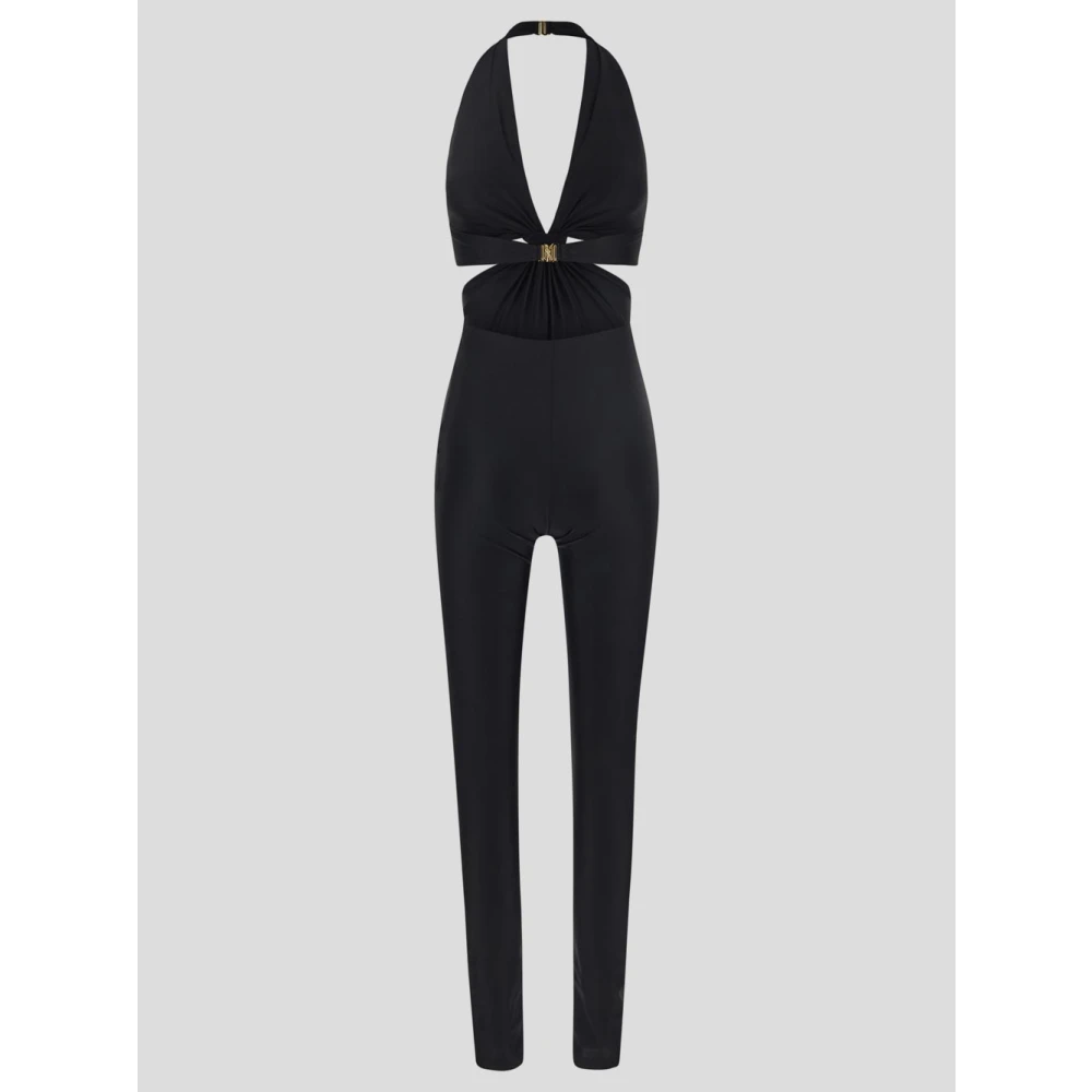 Saint Laurent Zwarte jumpsuit met open rug Black Dames