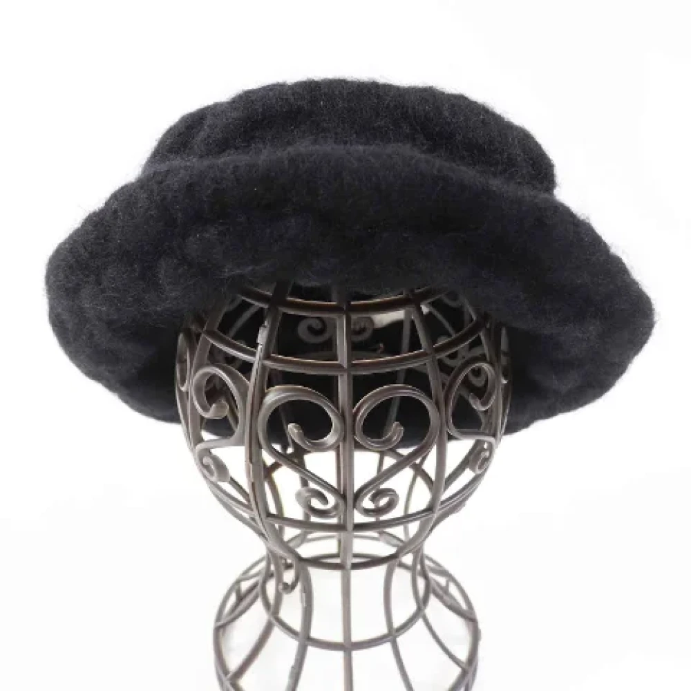 Chanel Vintage Pre-owned Fabric hats Black Dames