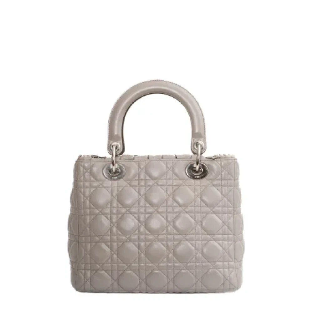 Dior Vintage Pre-owned Leather dior-bags Gray Dames