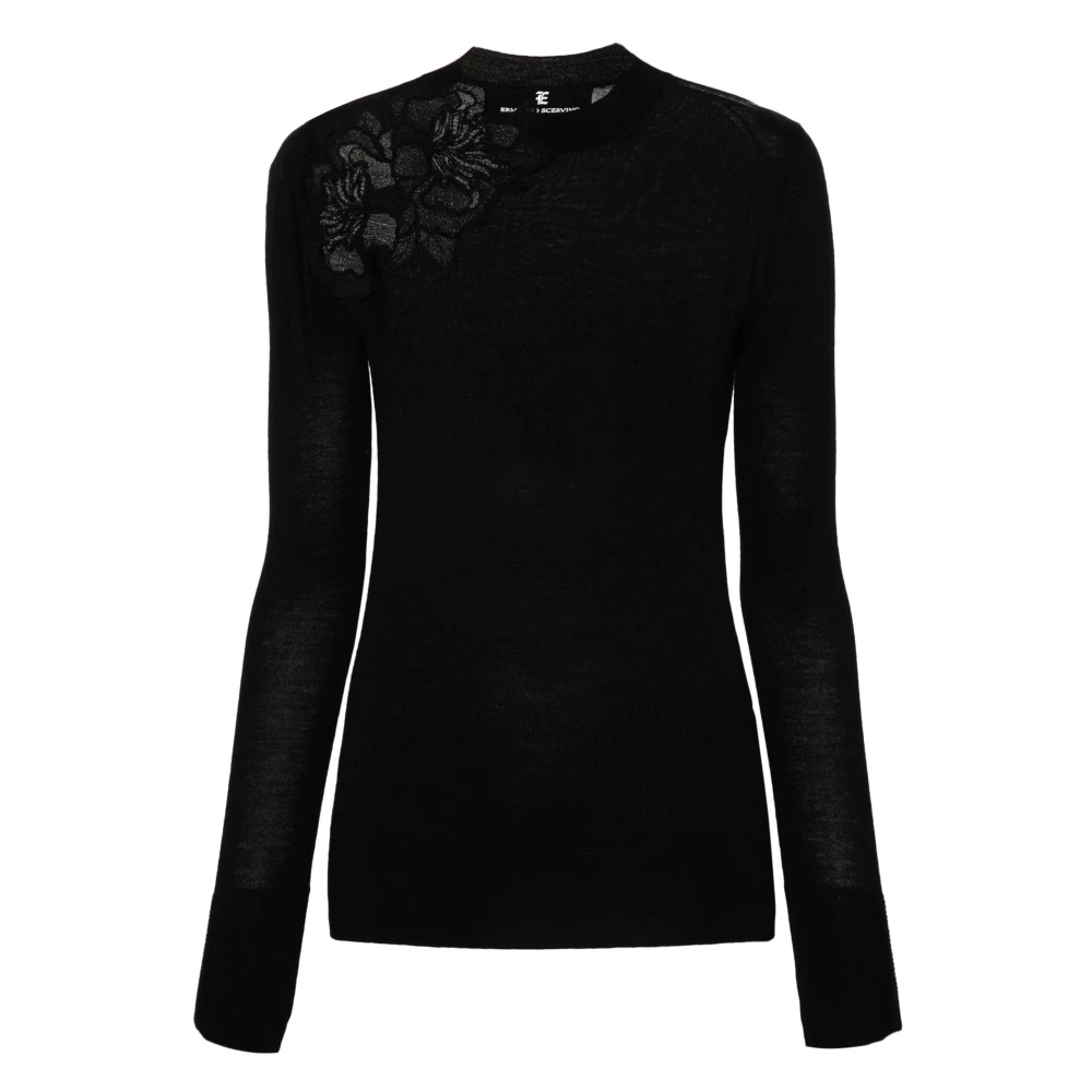 Ermanno Scervino Zwarte Crewneck Sweater Black Dames