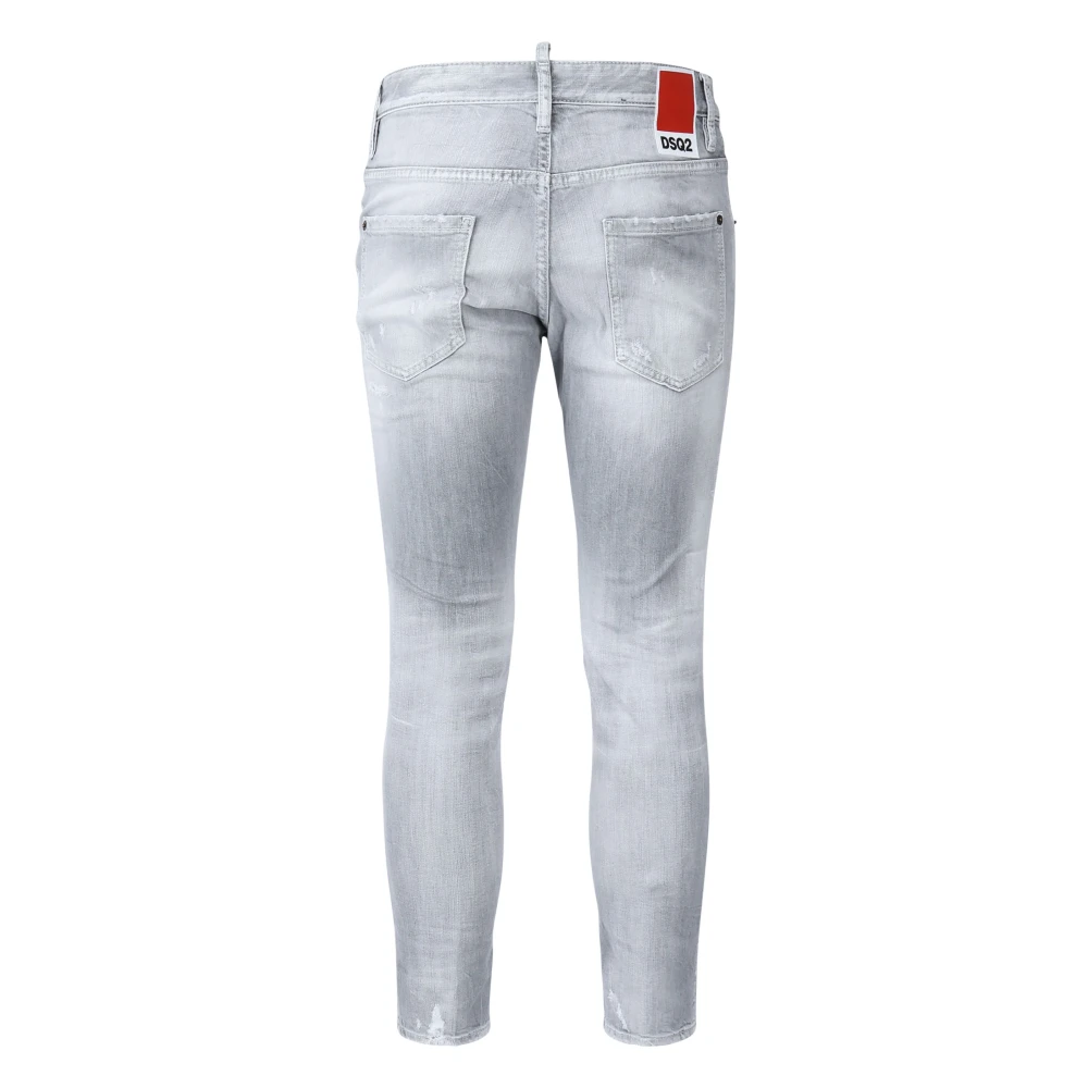 Dsquared2 Grijze Jeans met Gewist Effect Gray Heren