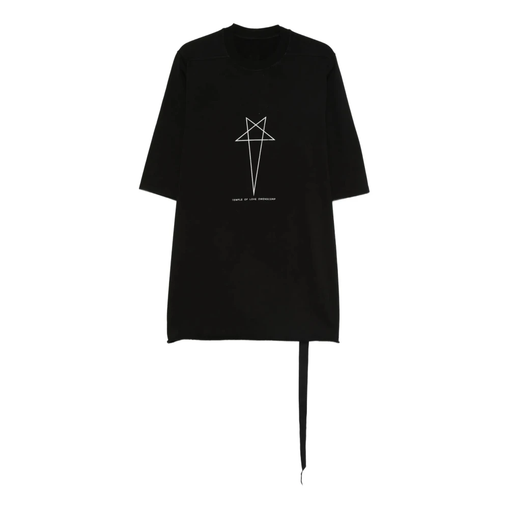 Rick Owens Star-Print Crew-Neck T-Shirt - Male - T-Shirts - Black - S - Tops