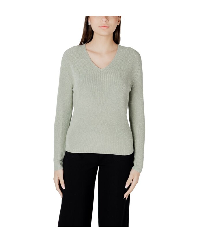 groene-v-hals-lurex-sweater