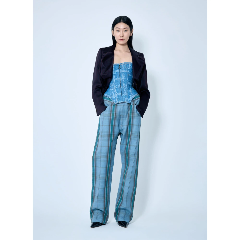 Vivienne Westwood Logo Motif Denim Korset Blue Dames