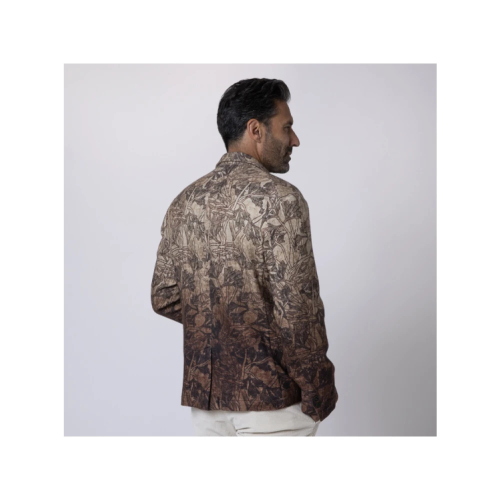 Pierre-Louis Mascia Bloemen Bruine Blazer Jas Multicolor Heren