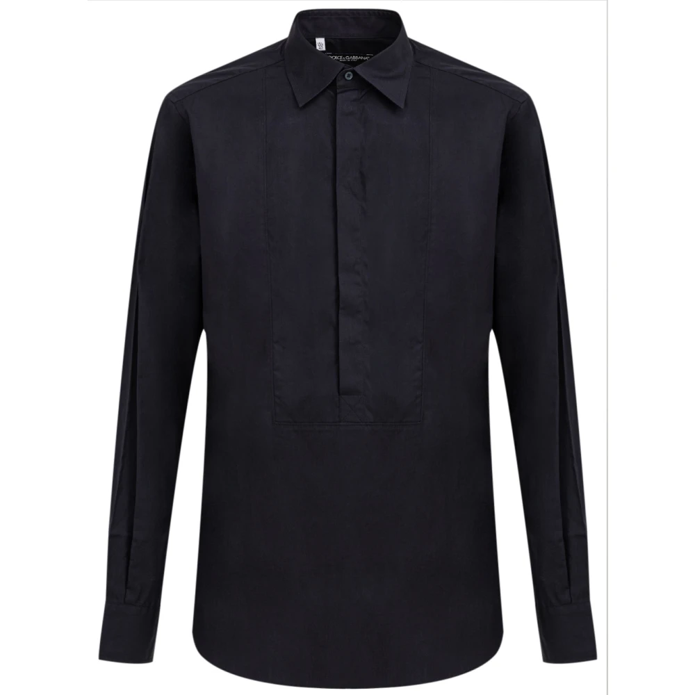 Dolce & Gabbana Marineblauw Katoenen Overhemd Blue Heren