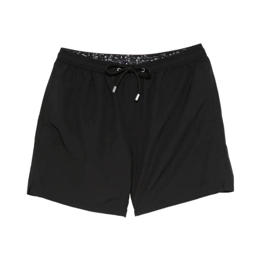 Mc2 Saint Barth Men's Black Beachwear, Xl, Patmos Swim Shorts