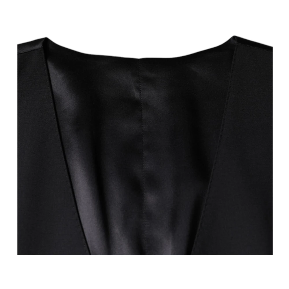 Dolce & Gabbana Zwarte wollen vestjurk formele vest Black Heren