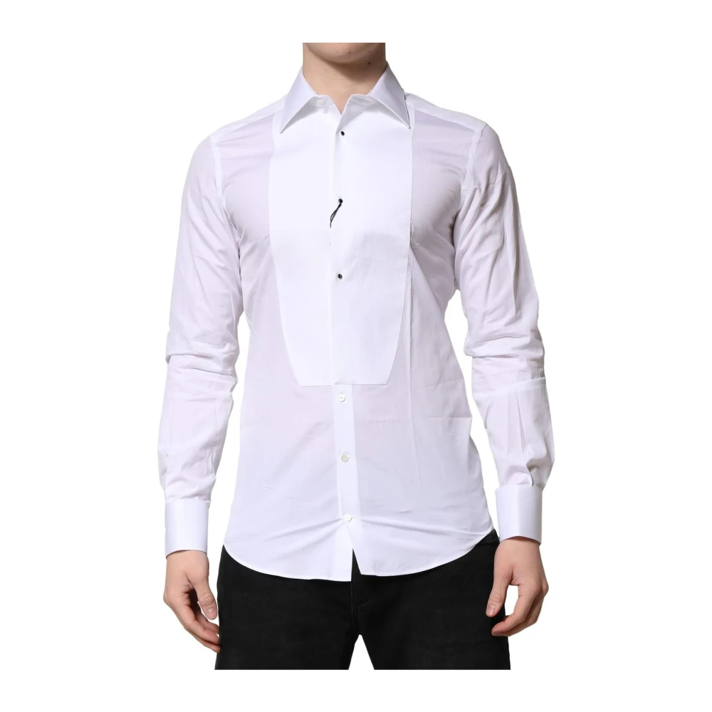 Dolce & Gabbana White Luxurious Gold Crown Dress Shirt - Male - Formal Shirts - M - Shirts