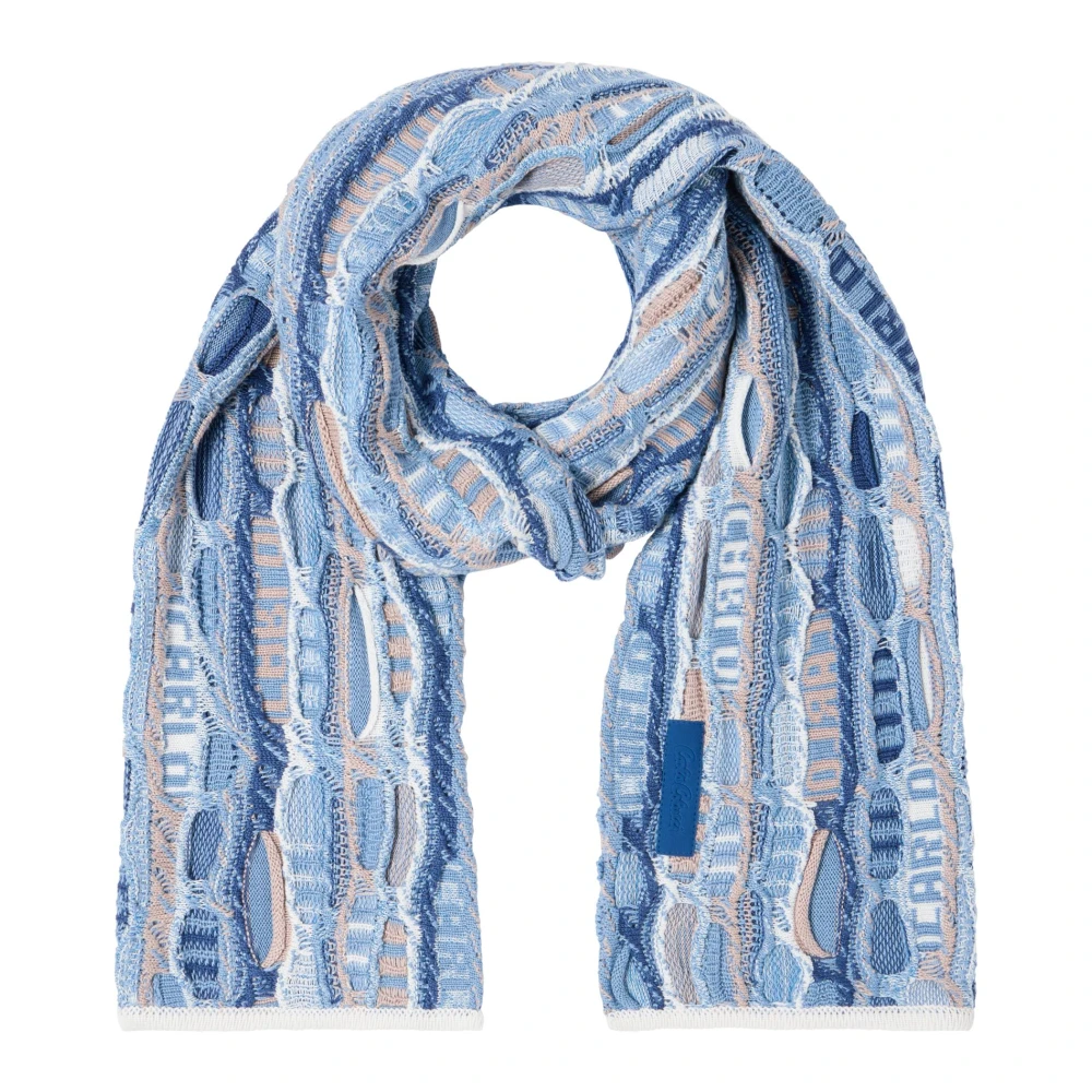 Carlo Colucci Men's Blue Winter Scarves, One Size, Knit Scarf