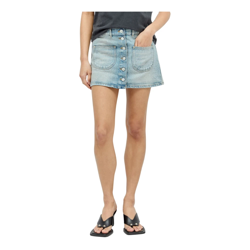 Courrèges Women's Blue Denim Mini Skirt With Multiflex Style - Denim Skirts - M - Skirts