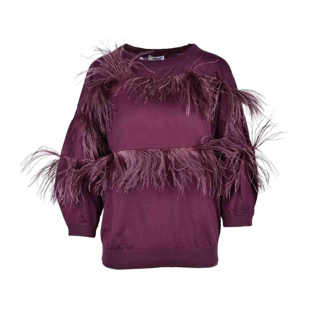 BRUNELLO CUCINELLI Luxe Bordeaux Sweater Purple Dames