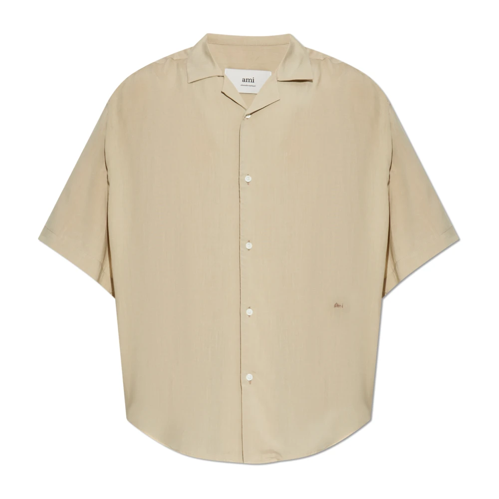 Ami Paris Men's Beige Shirt With Logo