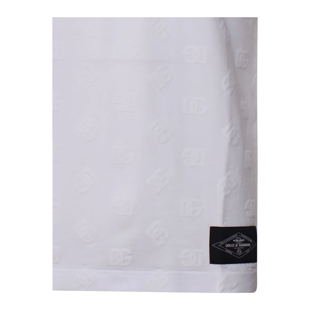 Dolce & Gabbana Italiaans Katoenen T-shirt Ronde Kraag Wit White Heren