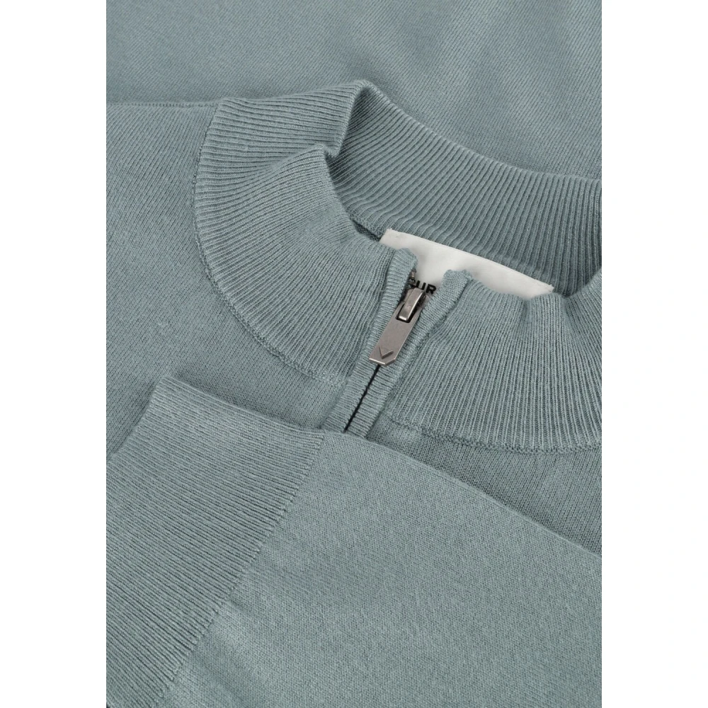 Pure Path Blauwe Halfzip Gebreide Trui voor Mannen Blue Heren